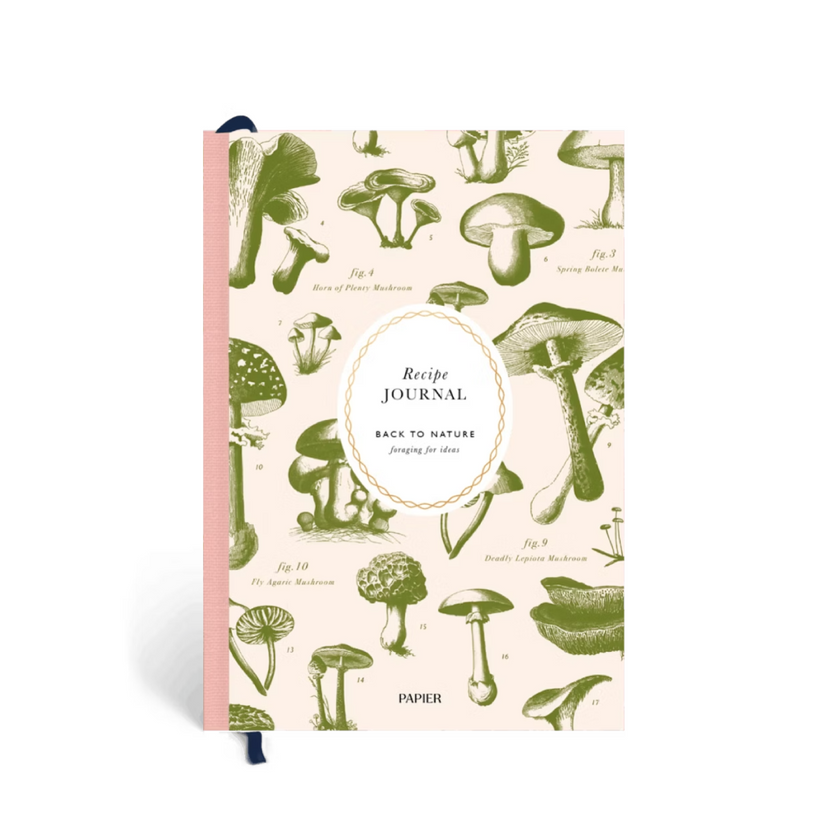 Guided Recipe Journal, A5 Hardcover - Mushroom
