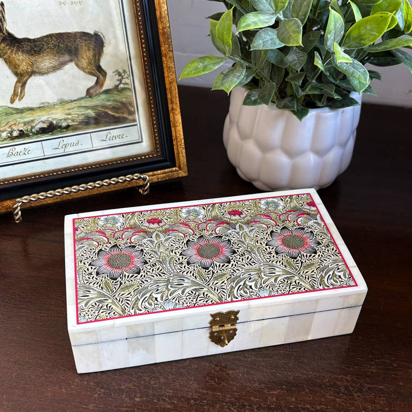 William Morris Corncockle Printed Storage Box | Tabletop