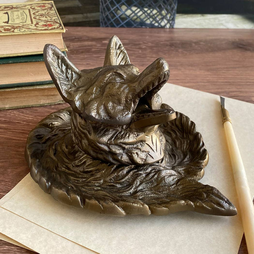 Fox Head Inkwell - Antique Reproduction