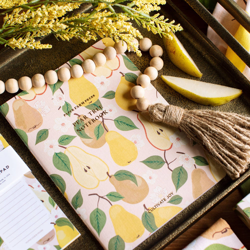 Cultivate Joy Pear Tree Stitched Notebook