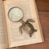 Antiqued Brass Turtle Magnifying Glass, 7”