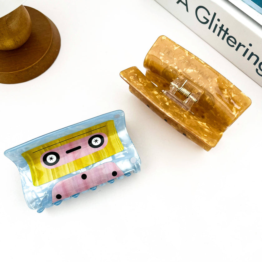 Cassette Tape Hair Claw Clip, Retro Creative Hair Clip