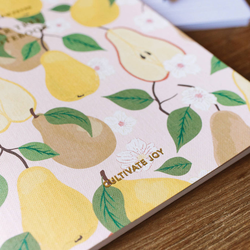 Cultivate Joy Pear Tree Stitched Notebook