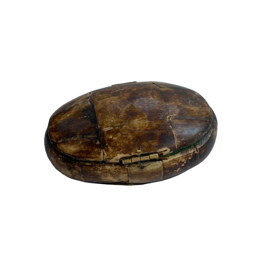 Small Primitive Vintage Oval Antiqued Bone Trinket Box, 3