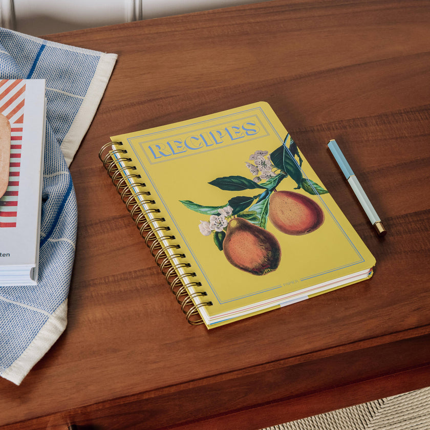 Guided Recipe Journal, Hardcover B5 Spiral -  Hanging Fruits