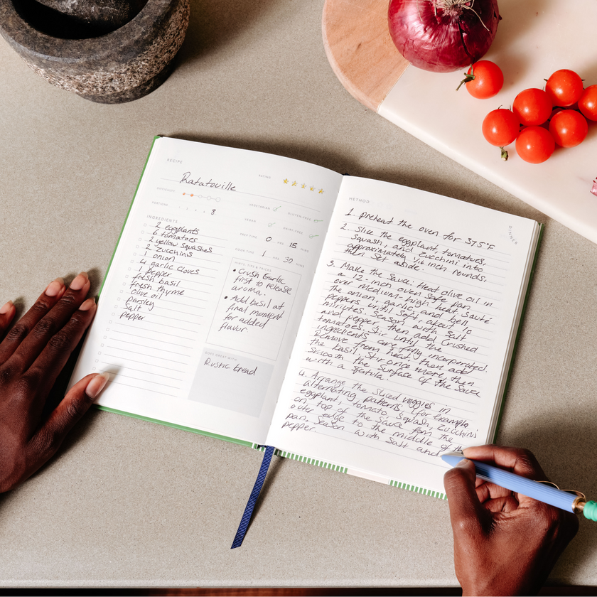 Guided Recipe Journal, A5 Hardcover - Al Fresco
