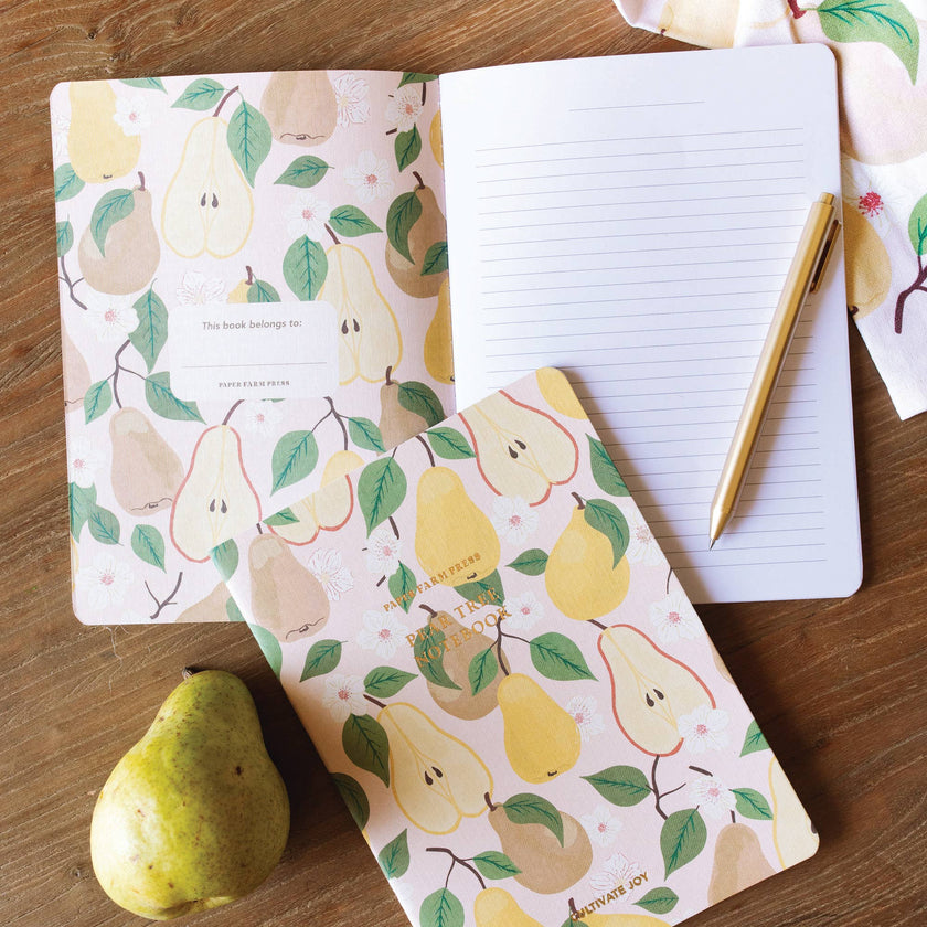 Cultivate Joy Pear Tree Stitched Notebook