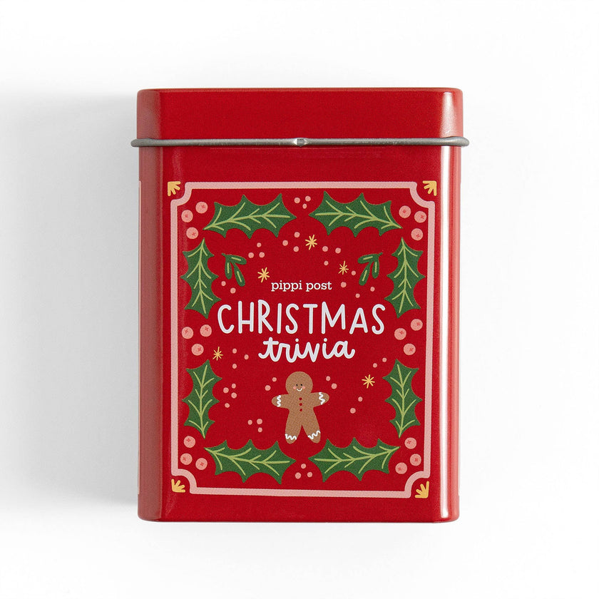 Christmas Trivia Game - Deck of Cards + Storage Tin