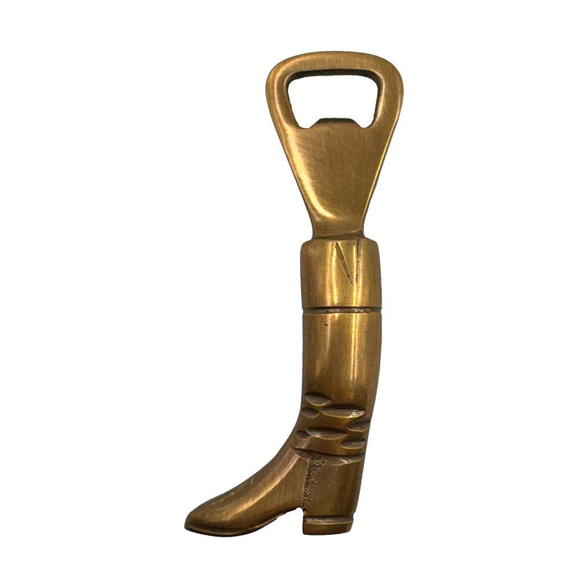 Antiqued Brass Equestrian Riding Boot Bottle Opener, 5-1/4”