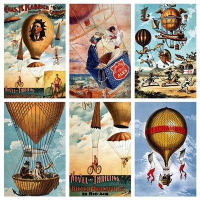 Vintage Hot Air Balloons Mini Matchbox - ANN434
