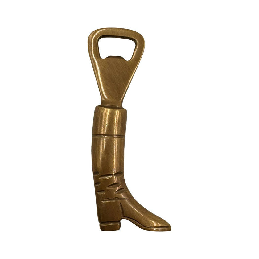 Antiqued Brass Equestrian Riding Boot Bottle Opener, 5-1/4”