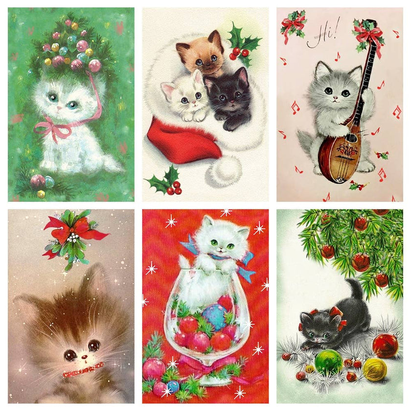 ANN450 - Vintage Holiday Kitten Mini Matchbox
