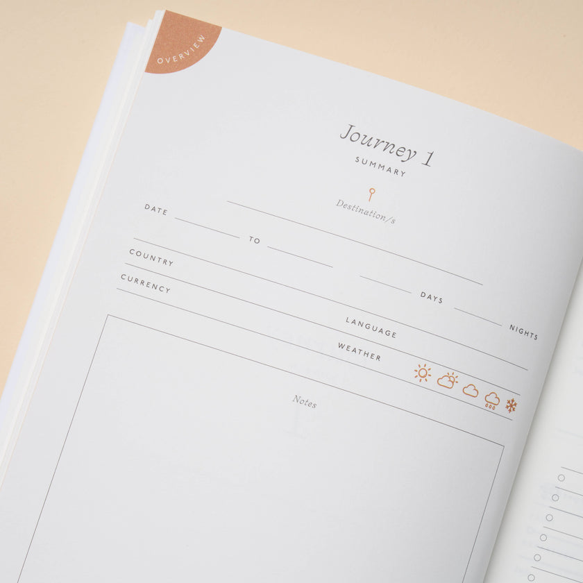 Guided Travel Journal, A5 Hardcover - Follow The Sun