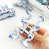 Blue and White Porcelain Textured Claw Clip