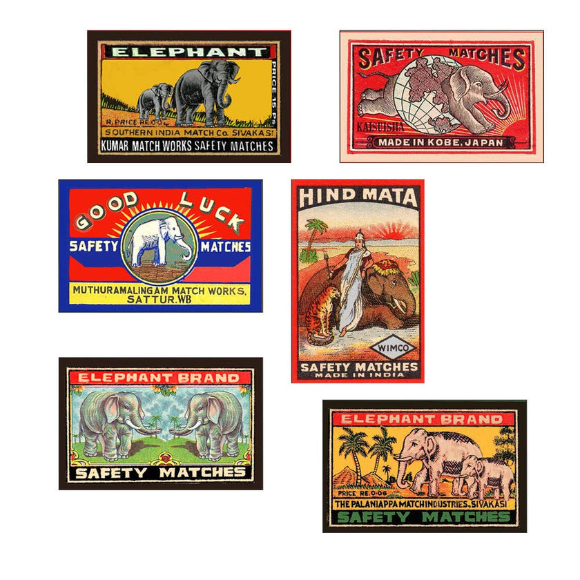 ANN476 - Vintage Elephant Mini Matchboxes