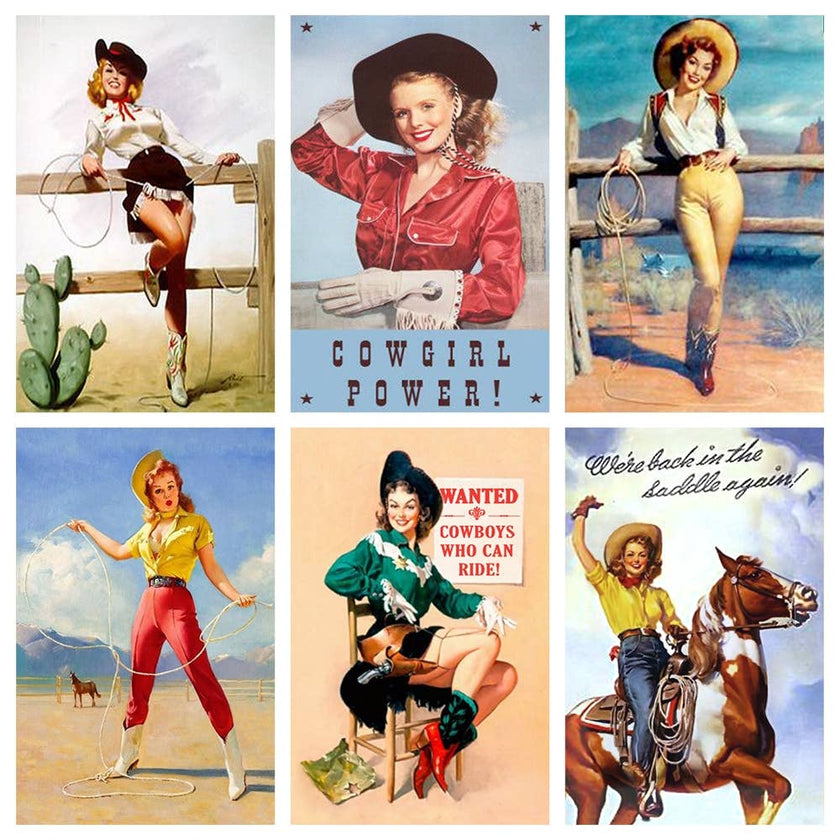 ANN436 - Vintage Cowgirls Mini Matchbox