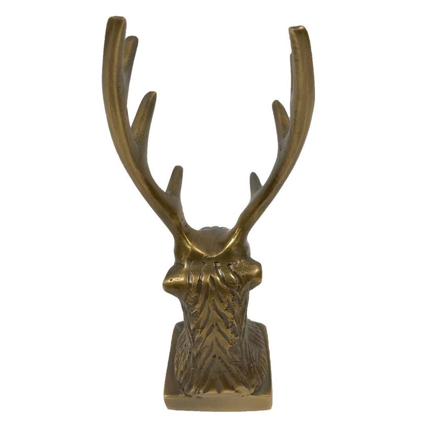 Antiqued Brass Stag Pen Holder/Paperweight, 4-1/4”