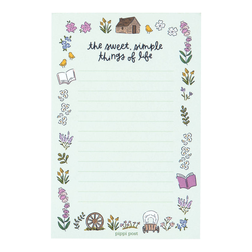 Sweet Simple Little House on Prairie 4x6 Notepad