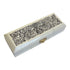Jacobean Vase and Flowers Printed Ox Bone Stamp Box, 6-1/4”