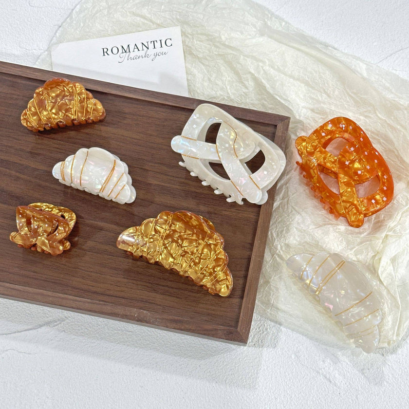Croissant & Pretzel Bakery Inspired Hair Claw