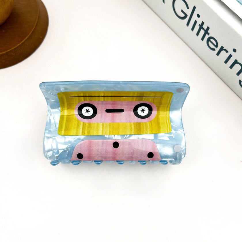 Cassette Tape Hair Claw Clip, Retro Creative Hair Clip