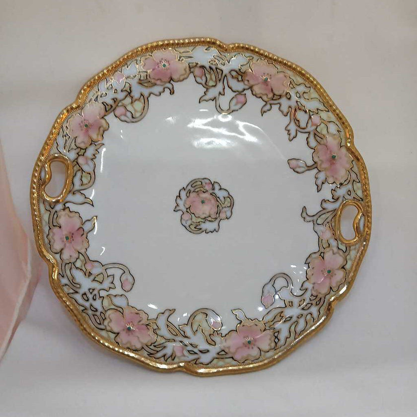 Antique Nippon Hand-Painted Gilded Dessert Plate