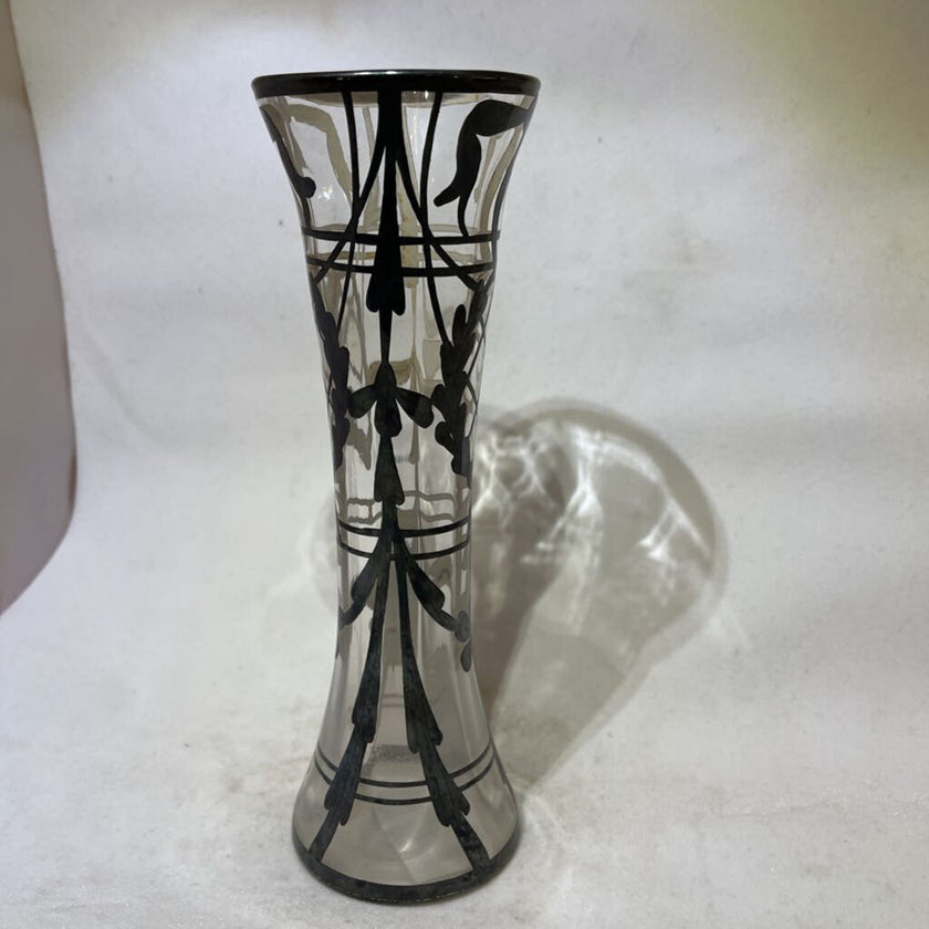 Art Nouveau Silver Overlay Vase