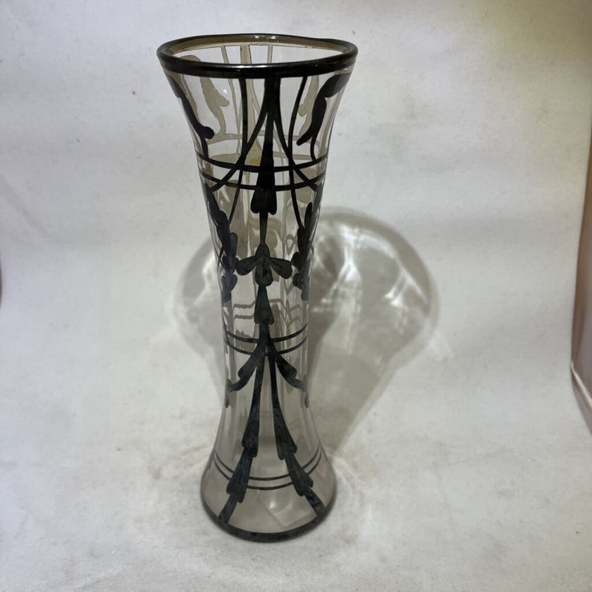 Art Nouveau Silver Overlay Vase