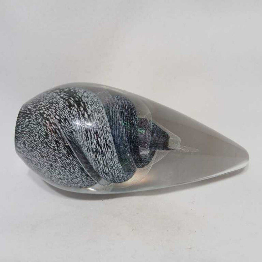 Black and White Art Glass Paperweight