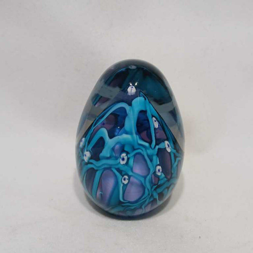 Blue Art Glass Paperweight