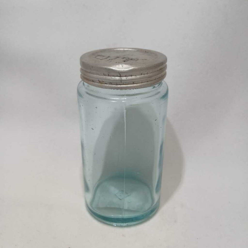 Blue Depression Glass with Metal Lid