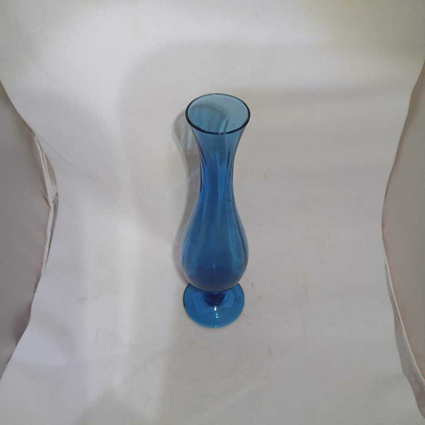 Blue Glass Thin Tall Vase