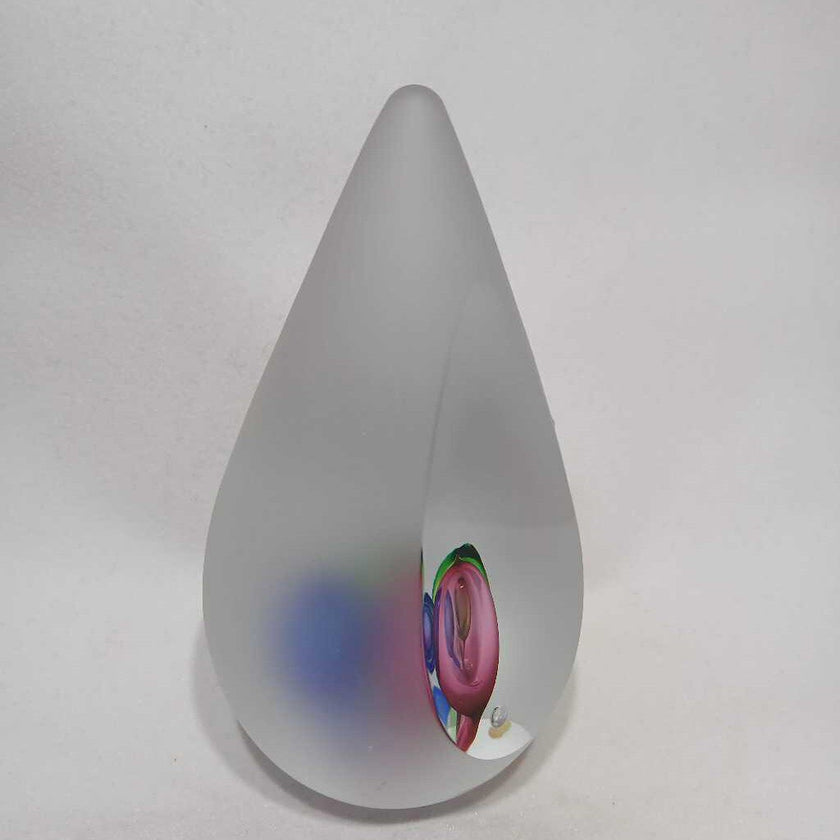 Blue Pink and Green Art Glass Paperweight