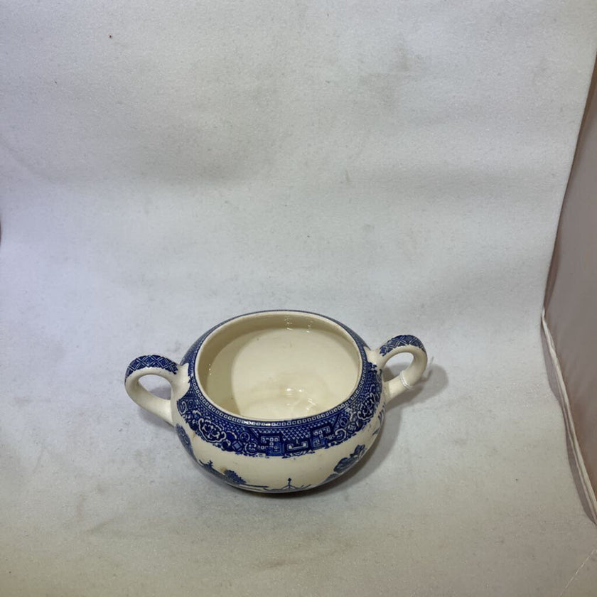 Blue Willow Sugar Ceramic Dish 