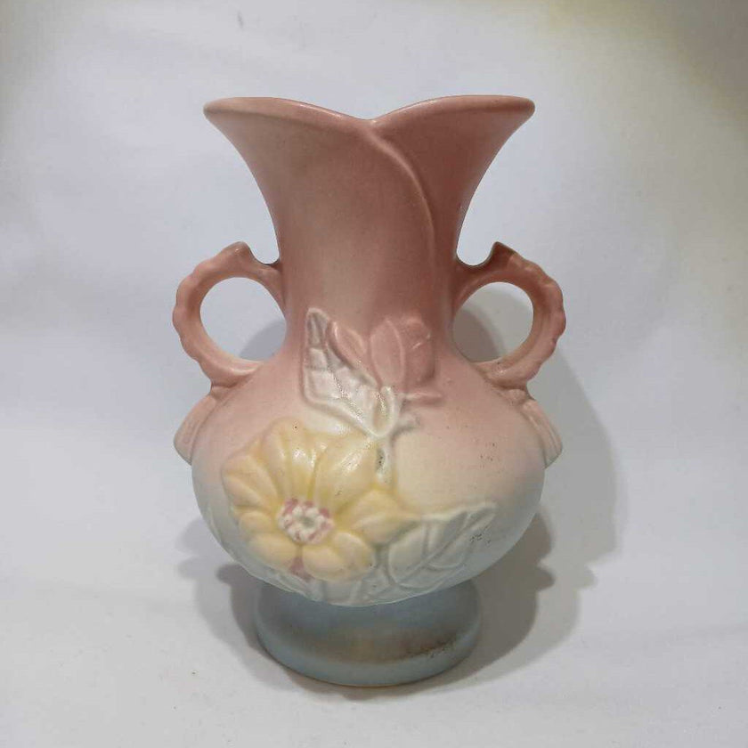 Blue and Pink Floral Ceramic Vase