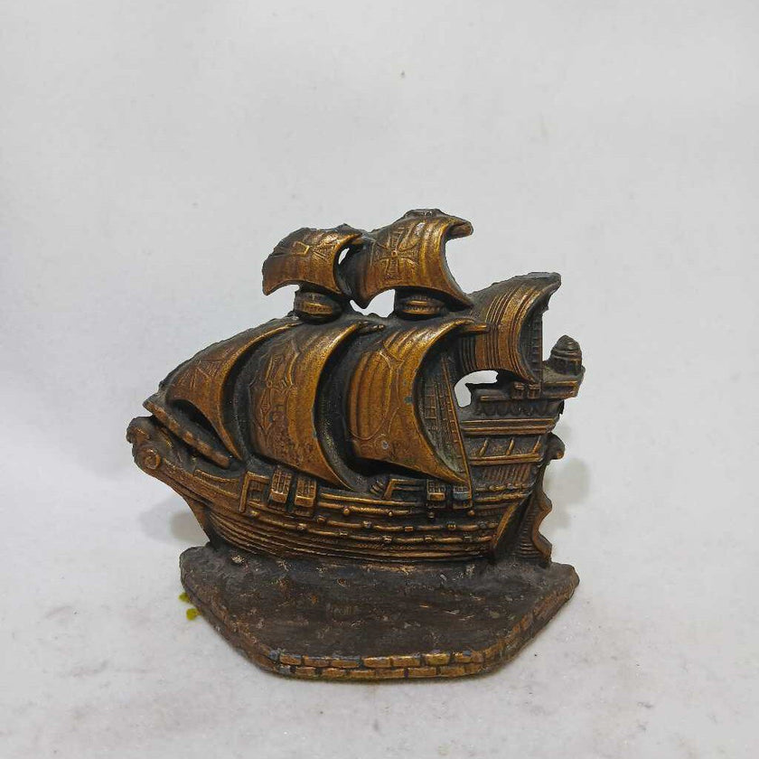 Brass Ship Bookends