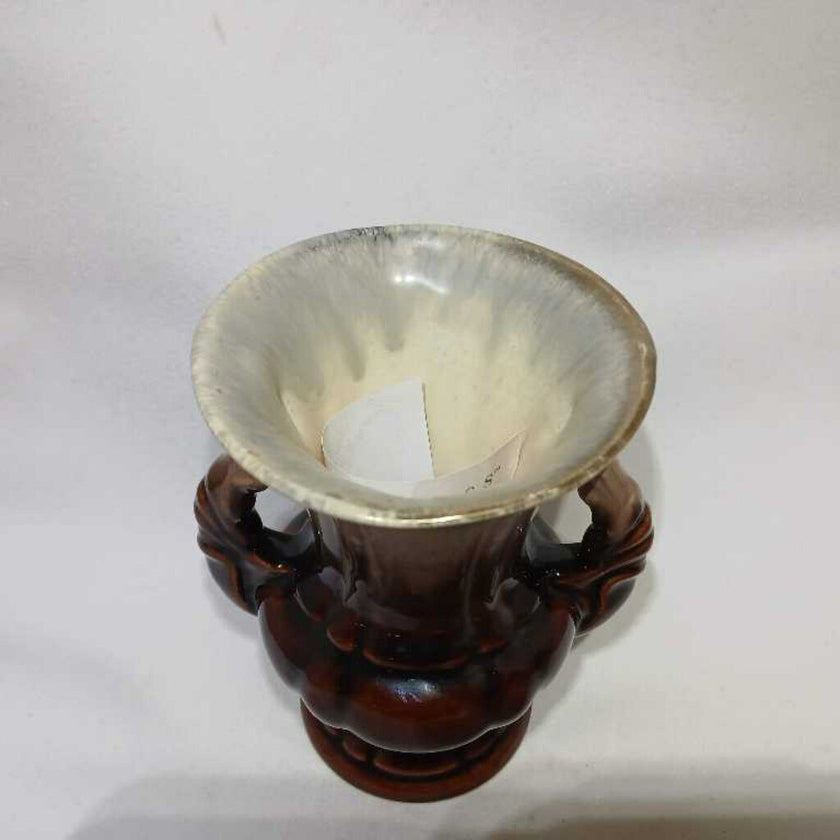 Brown Ceramic Vase with Handles