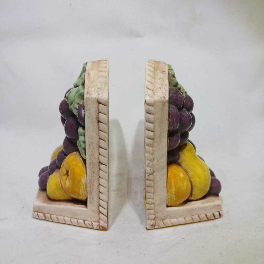 Ceramic bookends with fruit