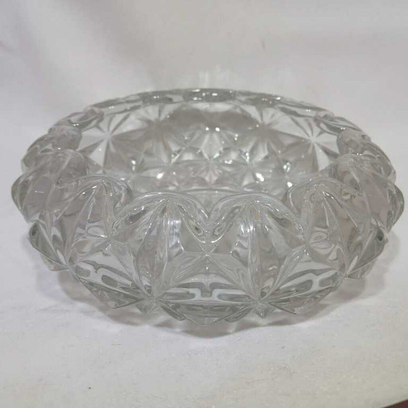 Clear Etched Glass Small Dish