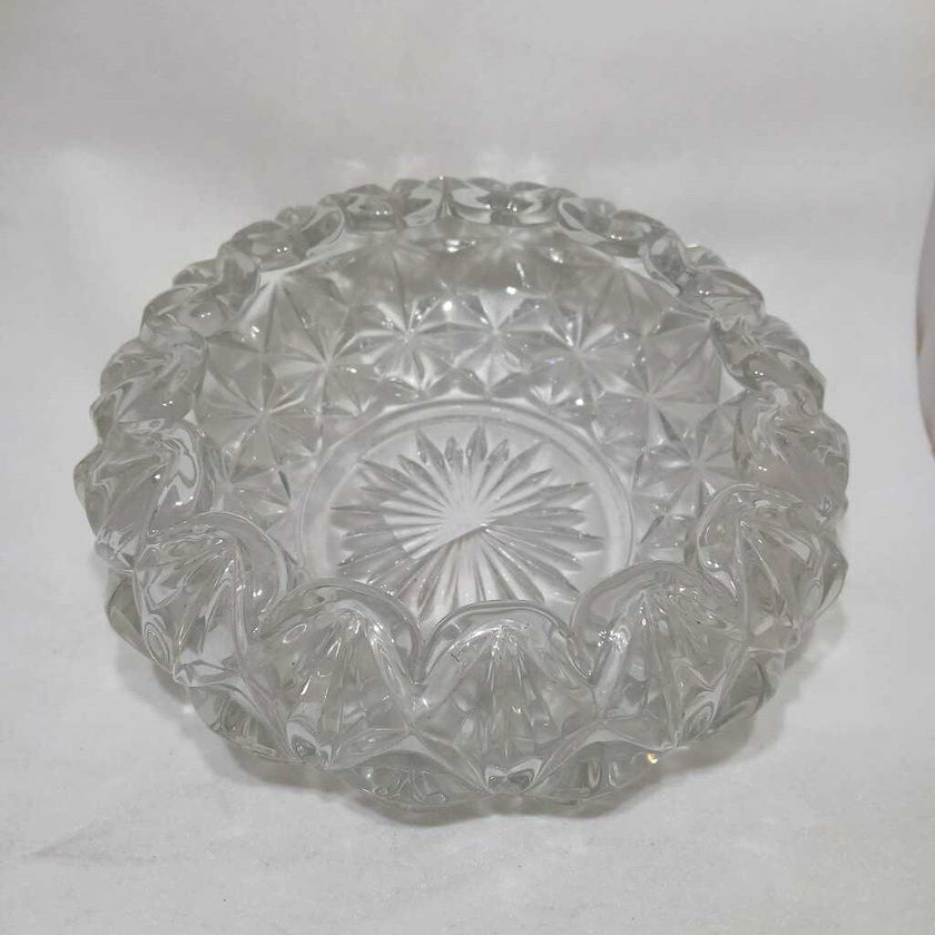 Clear Etched Glass Small Dish