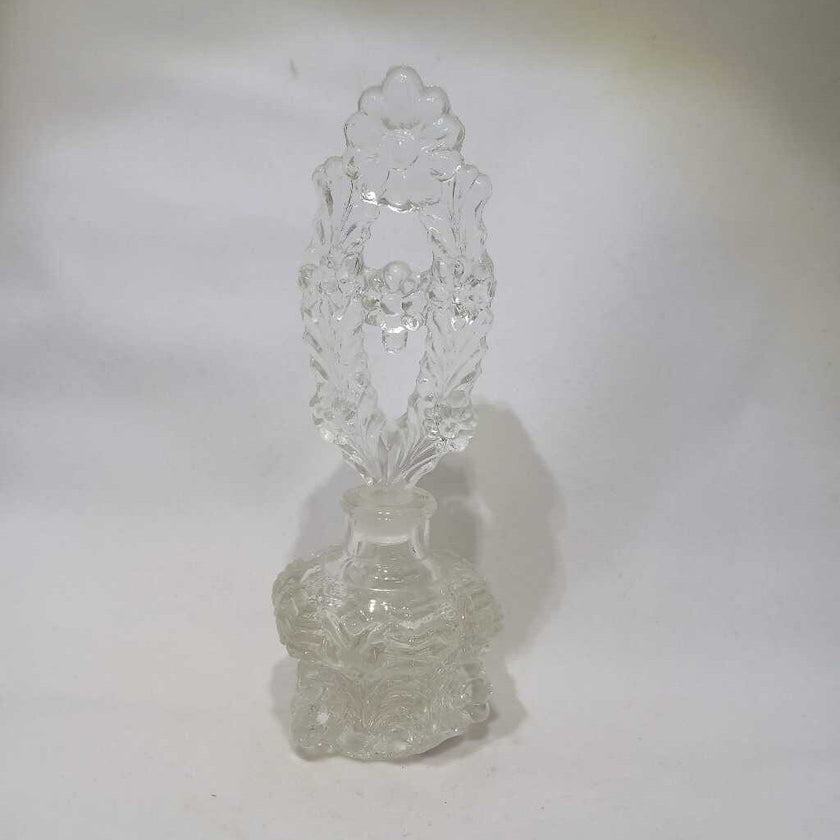 Clear Glass Floral Perfume Bottle