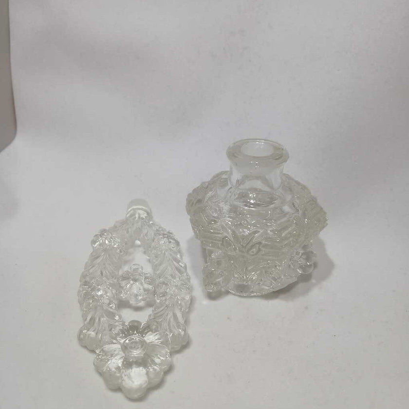 Clear Glass Floral Perfume Bottle