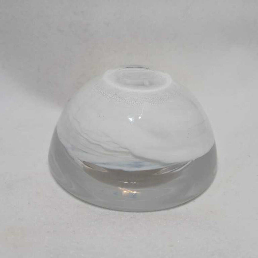 Clear and White Glass Bowl