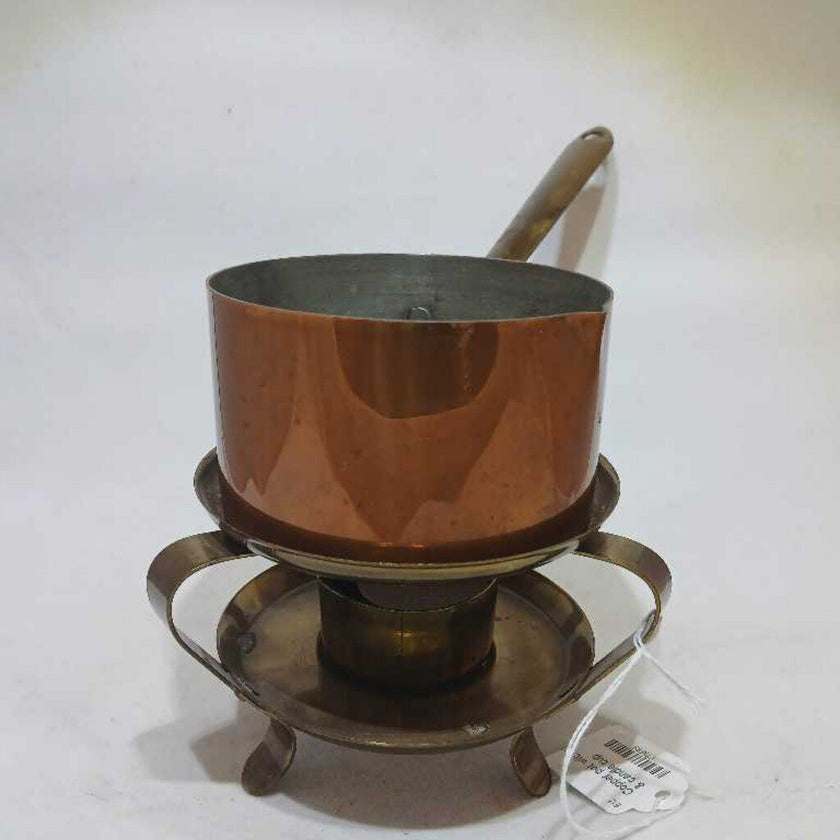 Copper Pot with Stand & Candle Cup