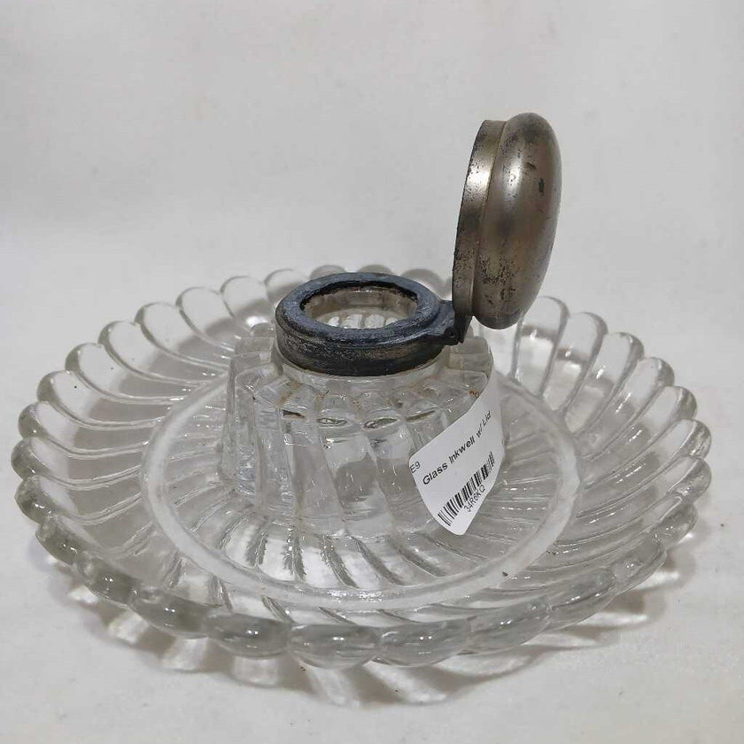 Glass Inkwell w/ Lid