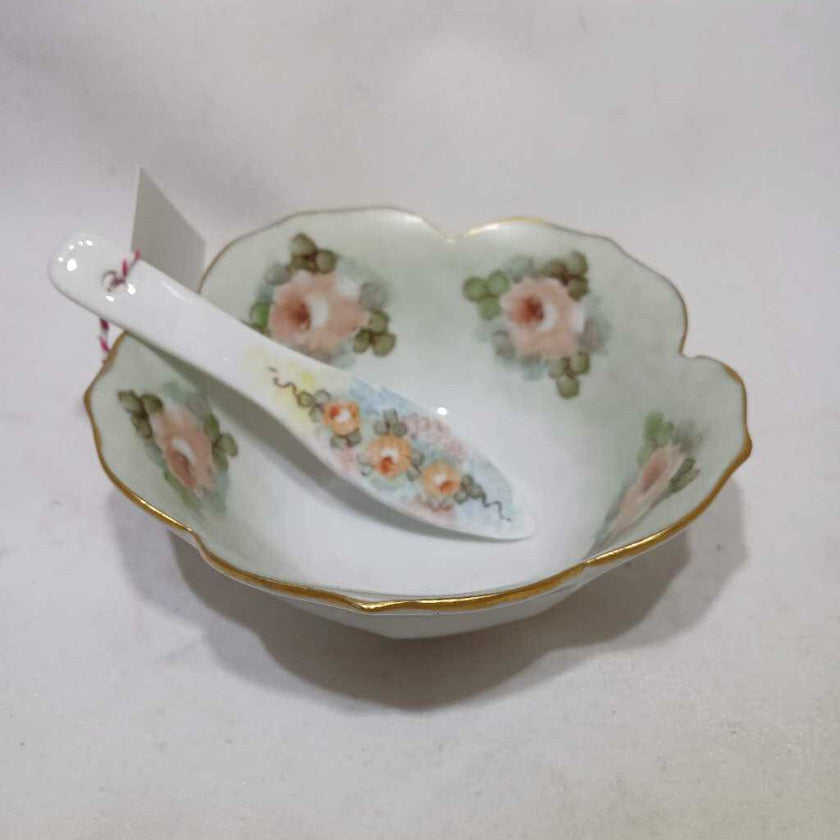 Hand Painted Bowl and Spreader Set