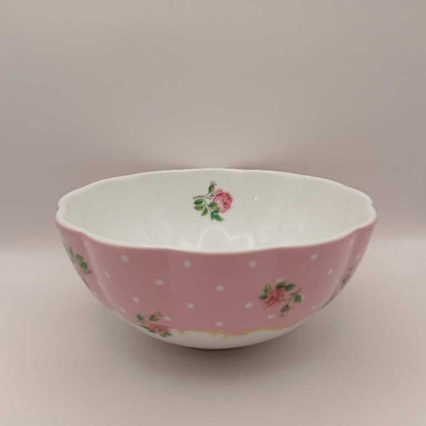 Pink and white bowl