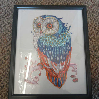 Diamond Art Owl w/ Frame