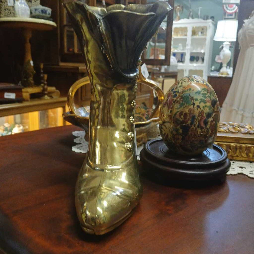 Brass Shoe Vase