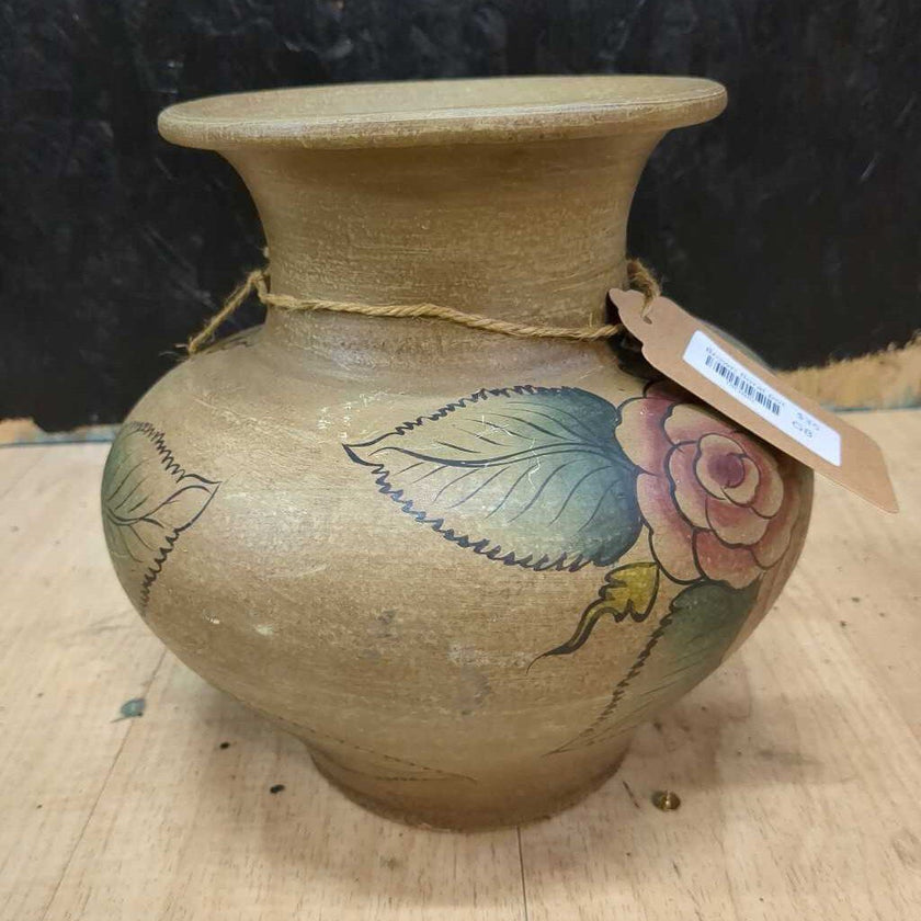 Brown Floral Pot